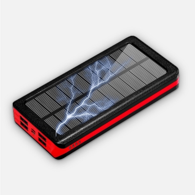 Lightning type c 4 usb cargador solar powerbank 30000mah led light solar power banks charger 30000 mah power bank solar