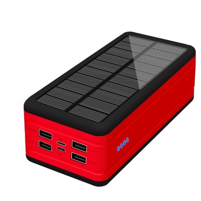 High capacity lamp solar mobil phone charge 50000mah powerbank 4 usb port cargador solar charger power banks 50000mah